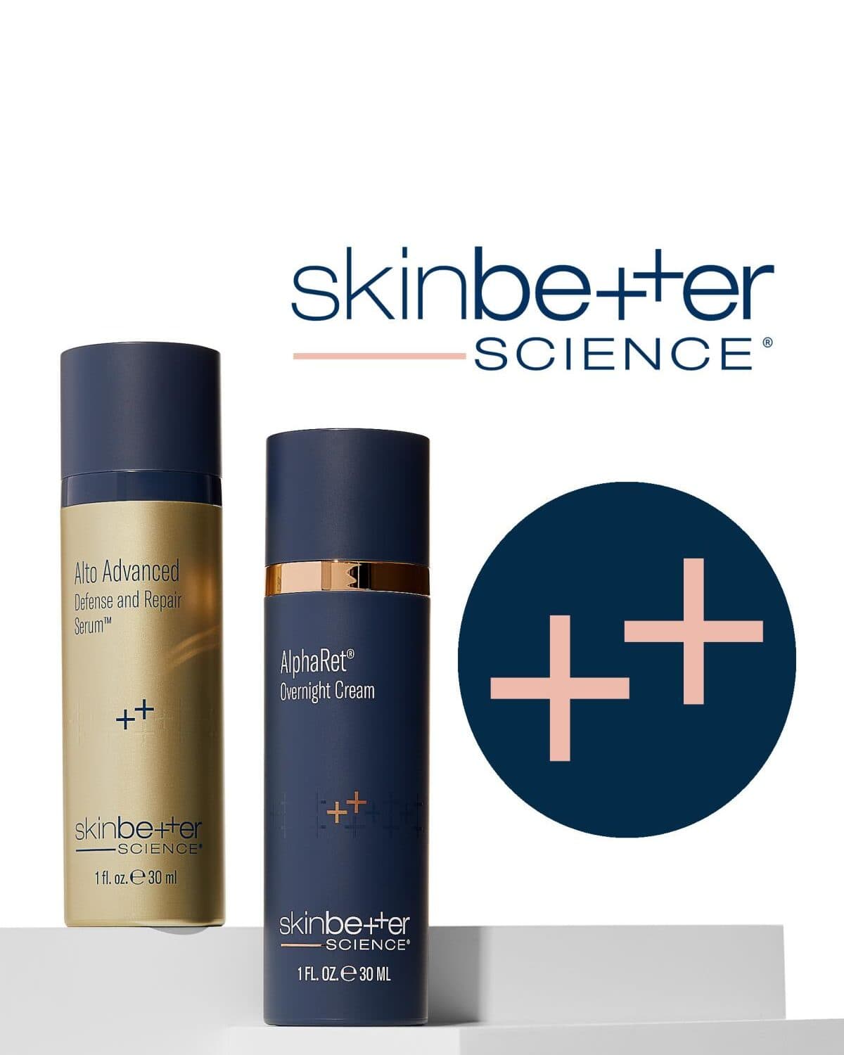 SkinBetter Science AlphaRet Overnight Cream and Alto Advanced serum stocked at The Beauty Spot Medspa