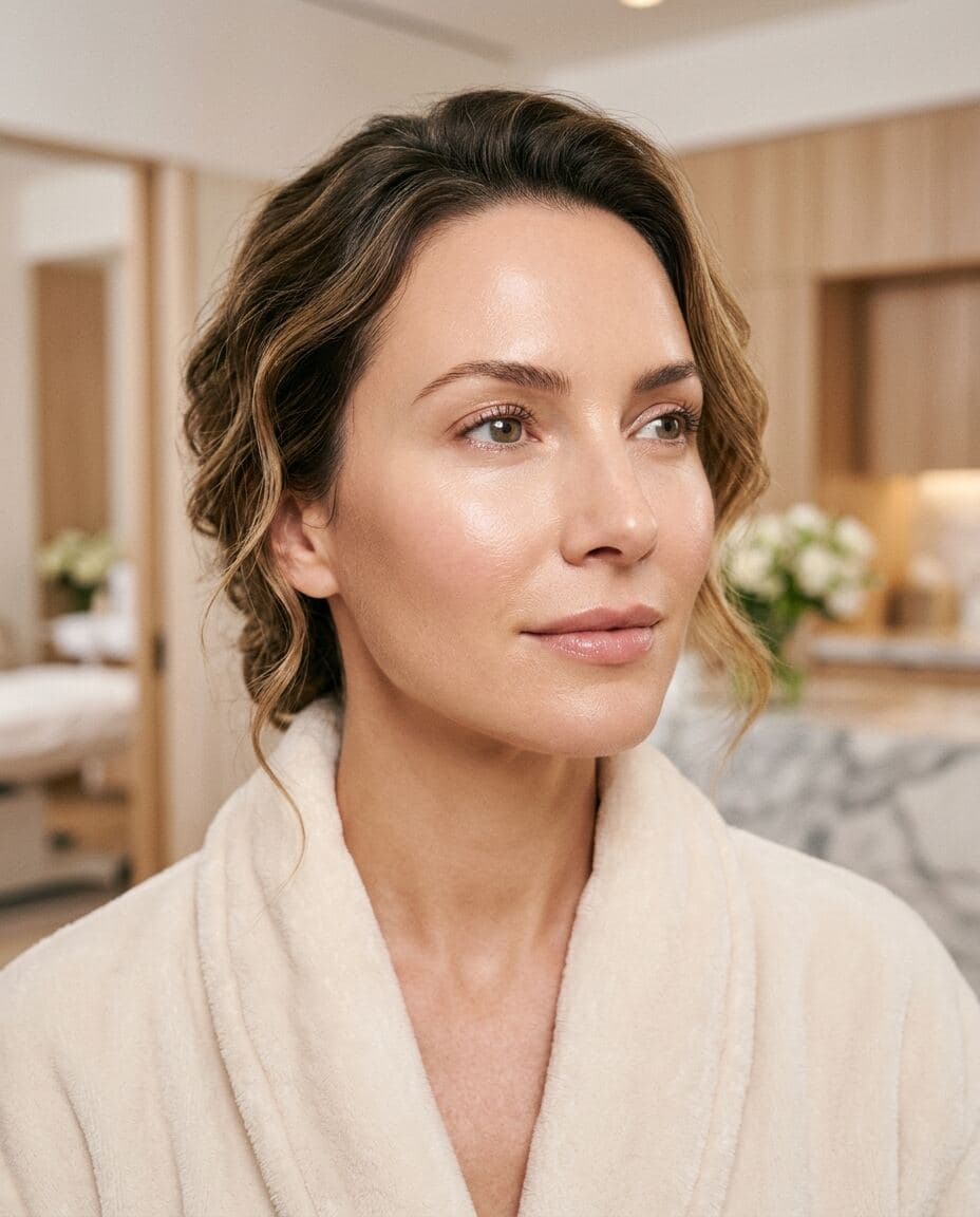 Editorial portrait for an under-eye rejuvenation consultation.